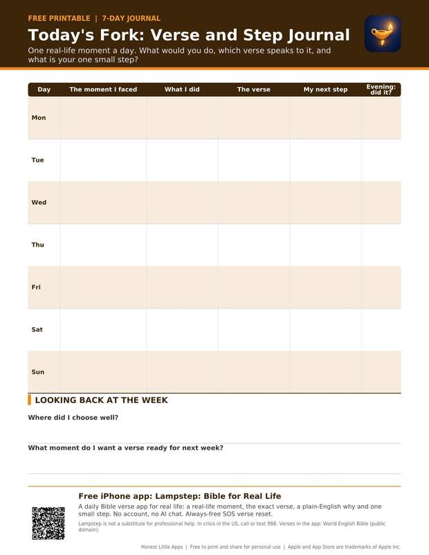 Daily Bible Verse and Step Journal printable preview